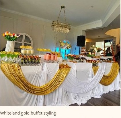 White and gold buffet styling